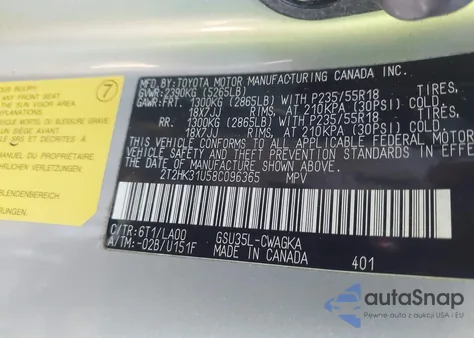 2008 Lexus Rx 350 из США, поврежденный, VIN 2T2HK31U58C096365